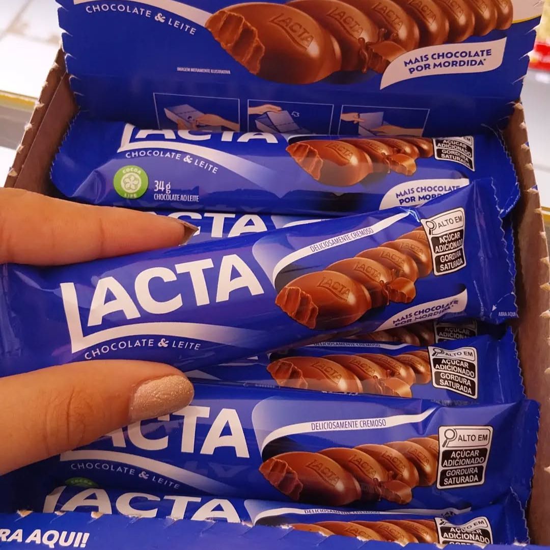 Chocolate Lacta Ao Leite Caixa Com 12 Unidades De 34g na Amazon