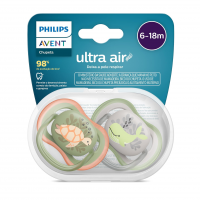 Chupeta Ultra Air Dupla 6-18 Meses Decorada Verde E Cinza - Baleia/Tartaruga na Amazon