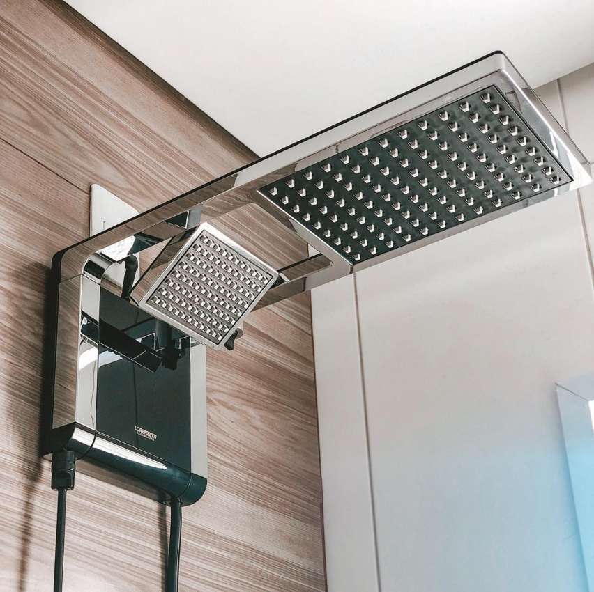 Chuveiro Acqua Duo 127V 5500W, Lorenzetti, 7510106, Preto/Cromado, Pequeno na Amazon