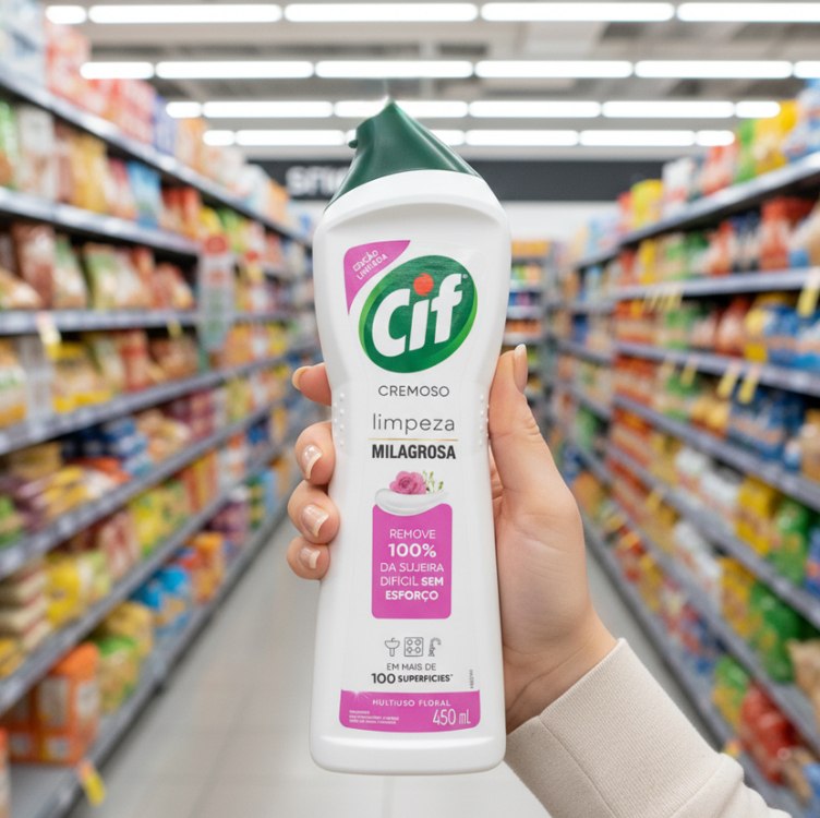 Cif Cremoso Multiuso Limpeza Milagrosa Floral Rosas e Jasmim 450ml na Amazon