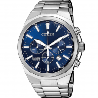 Citizen Relógio Masculino Clássico Cronógrafo De Quartzo, Aço Inoxidável, Pulseira De Prata na Amazon