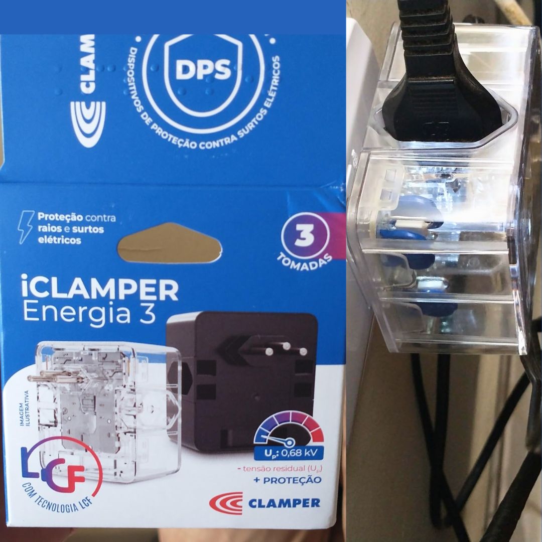 Clamper Energia 3 Transparente LCF na Amazon