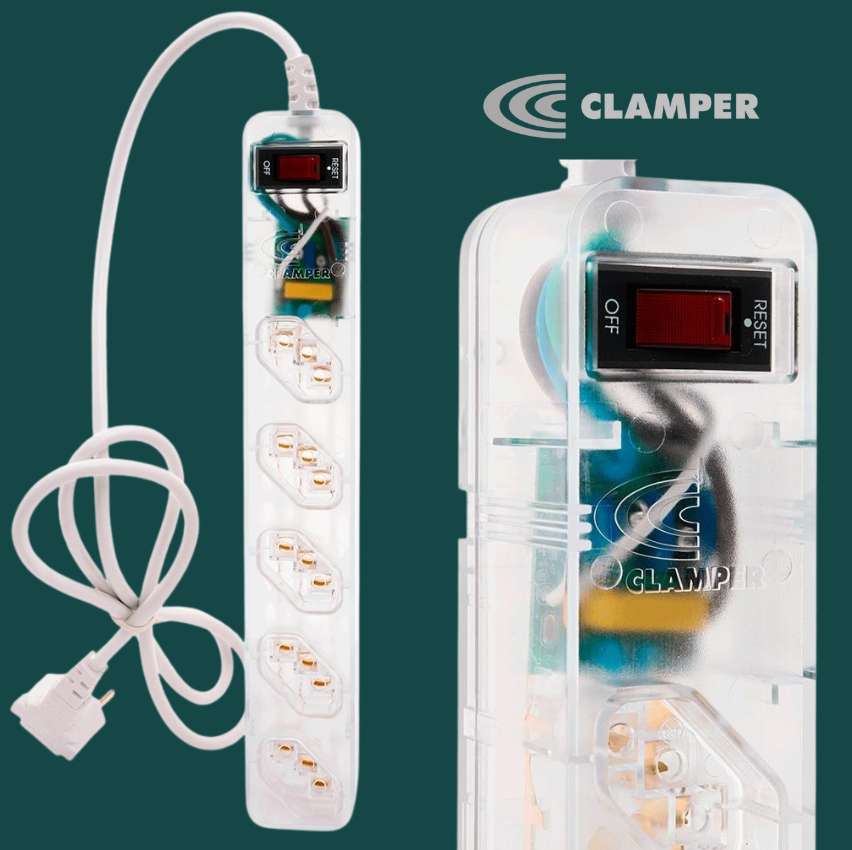Clamper iClamper Energia 5 Tomadas – Filtro de Linha + DPS – Transparente, Comprimento do cabo de entrada: 1 m na Amazon