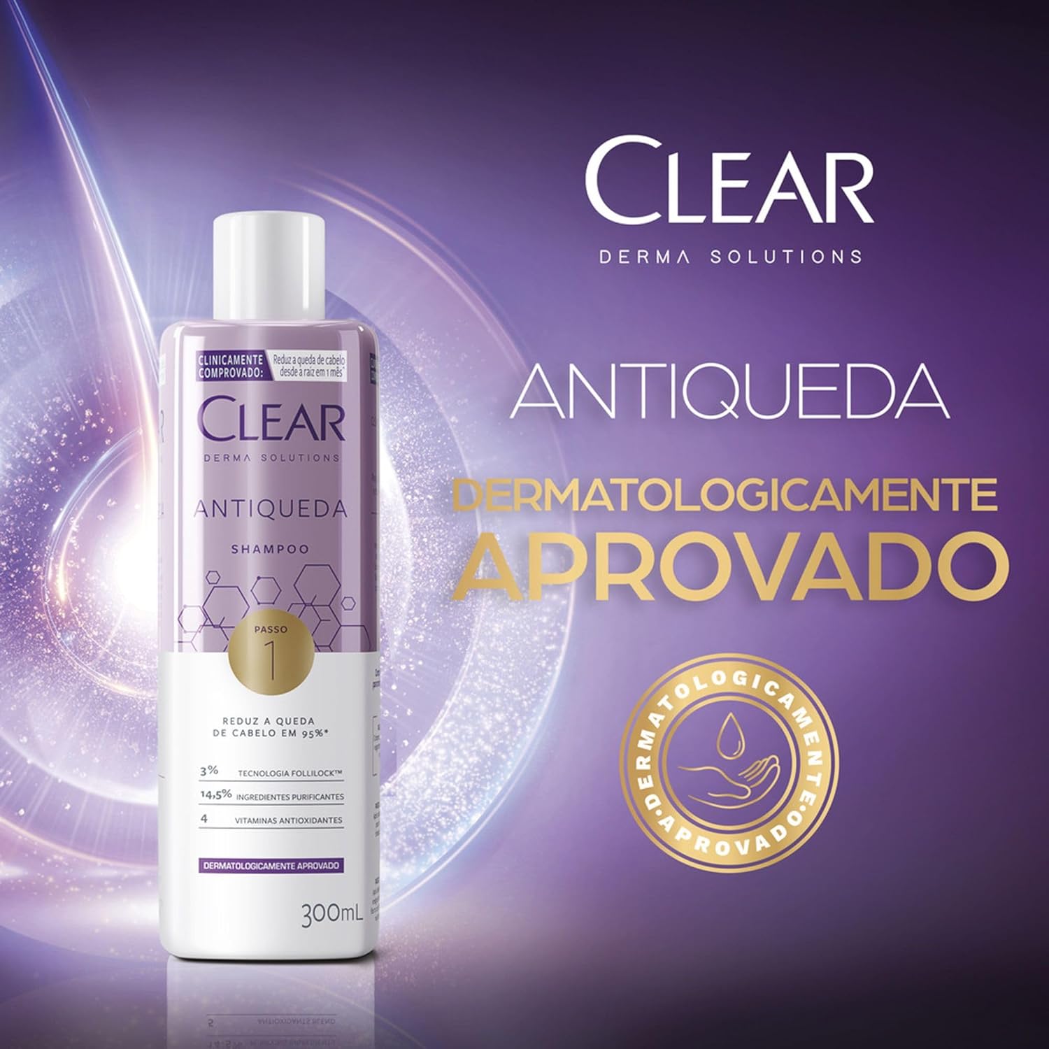 Clear Shampoo Antiqueda Derma Solutions 300Ml na Amazon