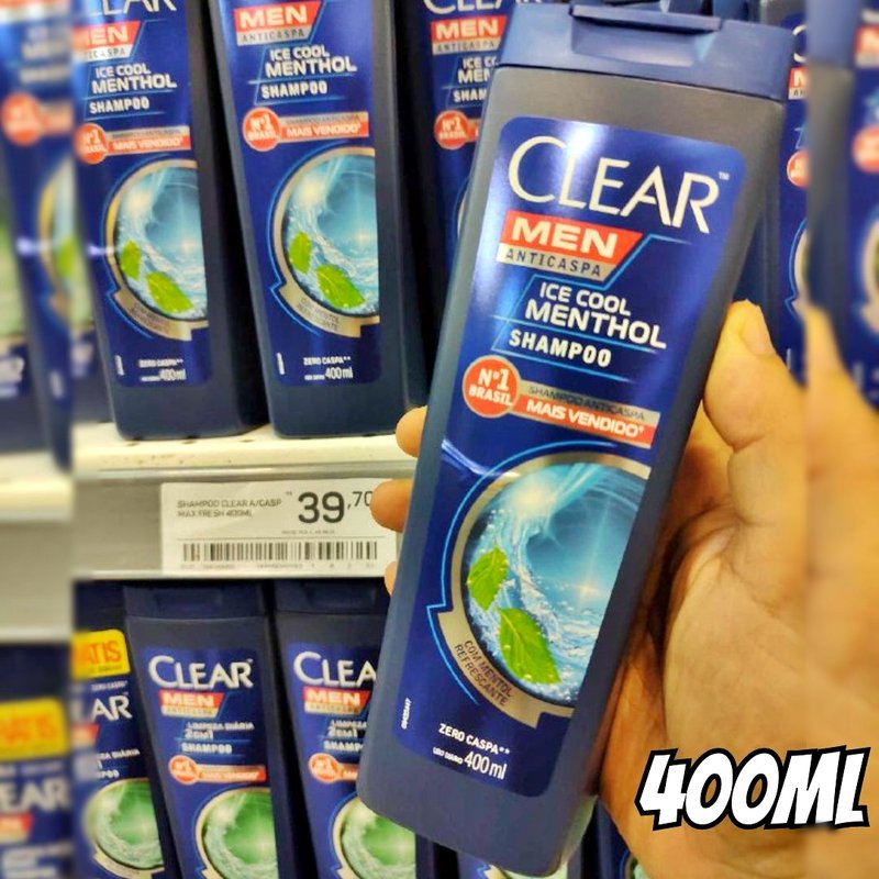 Clear Shampoo Men Anticaspa Ice Cool Menthol 400Ml na Amazon