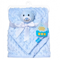 Clingo Kit Naninha E Cobertor Conforto, Bolinhas Em Relevo, Azul na Amazon