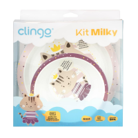 Clingo Kit Prato E Tigela Bowl Infantil- Milky na Amazon