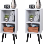 Clique para visualizar     Kit 2 Mesa de Cabeceira Retrô com Prateleira Charme COR:Kit Chame – Branco na Amazon