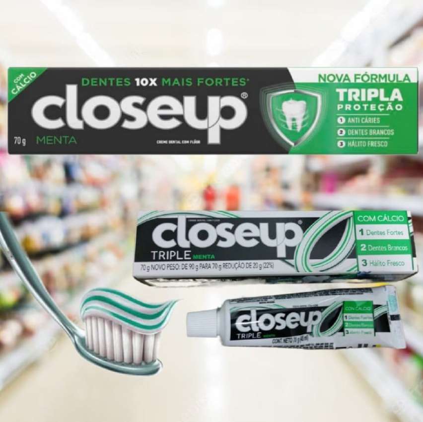 Close Up Creme Dental Triple Menta 70g, Branco na Amazon