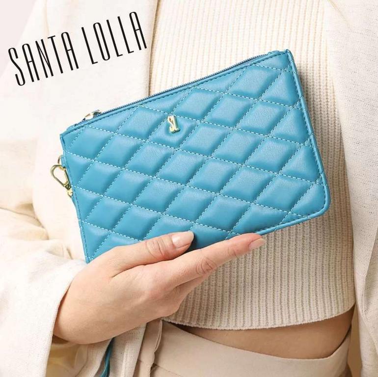 Clutch Santa Lolla Matelassê Azul na Dafiti