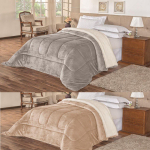 Coberdrom Sherpa Edredom Dupla Face Cobertor Manta Felpuda Liso Cama Casal Queen Cinza na Amazon