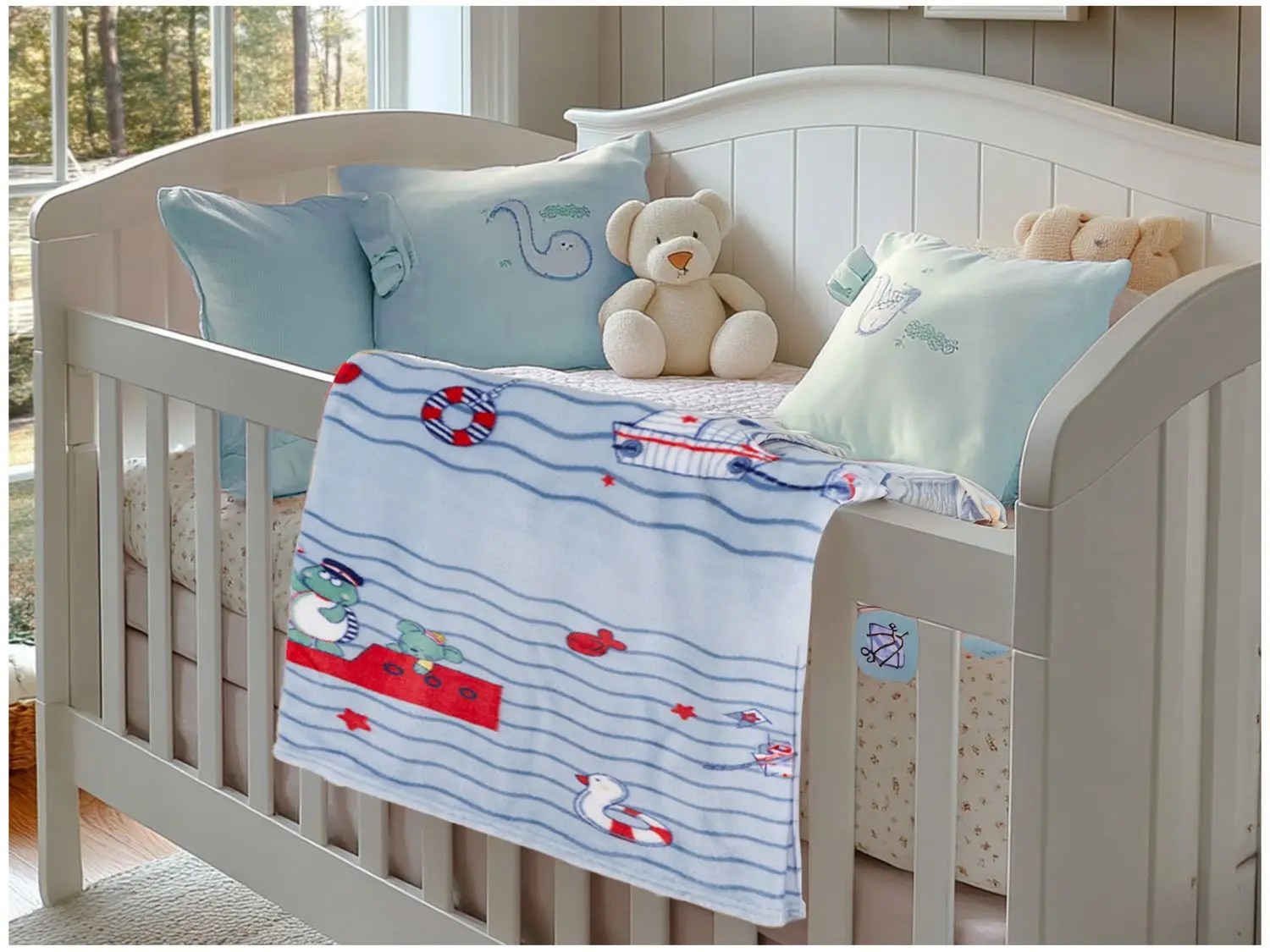 Cobertor Infantil para Berço Jolitex de Microfibra Flannel Kyor Marinheiro Azul na Amazon