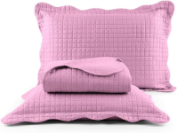 Cobre Leito Colcha Queen 3 peças Dupla Face Micro Percal 150 Fios Matelado Pastilhas (Rosê) na Amazon