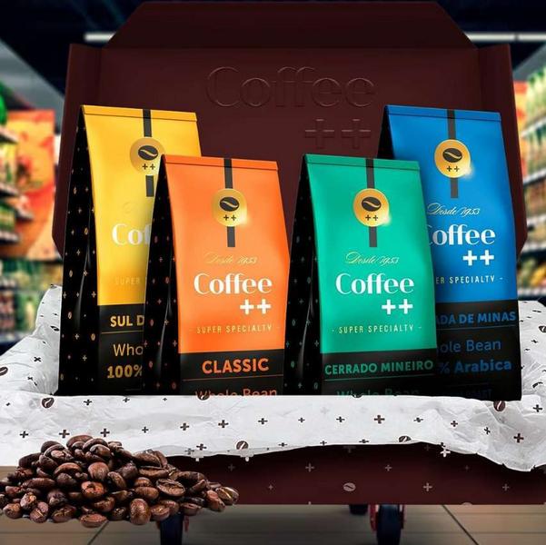 Coffee Mais Grãos│Kit Clássico e Fazendas → 1 Clássico + 1 Chapada de Minas + 1 Mantiqueira de Minas + 1 Cerrado Mineiro │Café Super Especial │100% Arábica │ Torra Média │250g x 4 na Amazon