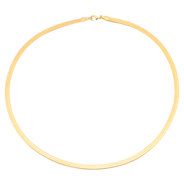Colar com Design de Malha Texturizada Folheado em Ouro 18k na Francisca Joias