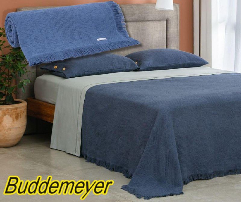 Colcha Queen Buddemeyer Medalhão 100% Algodão Azul na Amazon