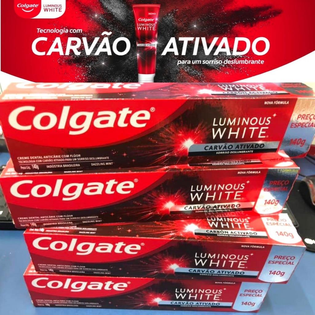 Colgate Creme Dental Clareador Luminous White Carvão Ativado 140G na Amazon