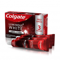 Colgate Creme Dental Clareador Luminous White Carvão Ativado 70G 3 Unidades na Amazon