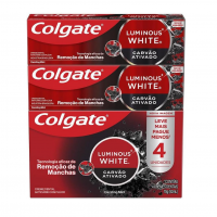 Colgate Creme Dental Clareador Luminous White Carvão Ativado 70g 4 Unidades na Amazon