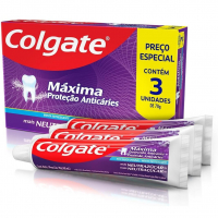 Colgate Creme Dental Máxima Proteção Anticáries Mais Neutraçúcar 70G Promo Leve 3 Pague 2 na Amazon