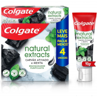 Colgate Creme Dental Natural Extracts Carvão Ativado E Menta 4 Unid 90g na Amazon