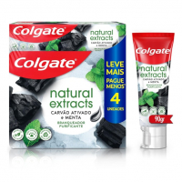 Colgate Creme Dental Natural Extracts Carvão Ativado E Menta 4 Unid 90g na Amazon