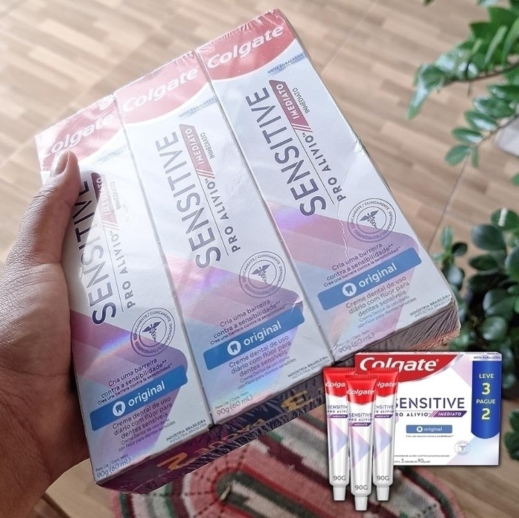 Colgate Creme dental para dentes sensíveis Sensitive Pro Alivio Imediato Original, para alívio imediato da sensibilidade nos dentes, Leve 3 Pague 2, 90g cada na Amazon