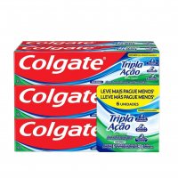 Colgate Creme Dental Tripla Ação Menta 90G Pacote Com 6 Unidades na Amazon