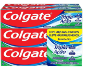 Colgate Creme Dental Tripla Ação Menta 90G – 6 Unidades na Amazon