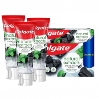 Colgate Creme Dental Vegano Natural Extracts Carvão E Menta, 3 Unidades na Amazon