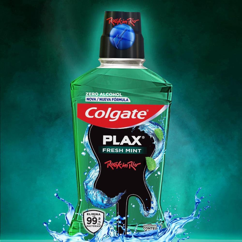 Colgate Enxaguante Bucal Colgate Plax Fresh Mint 1000 Ml na Amazon