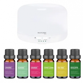 Combo Bem Estar - Difusor de Aromas Color Air e Kit Com 6 Óleos Essenciais Multilaser Saúde - HC217K na Multi