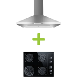 Combo Coifa de Parede 60 cm Inox piramidal + Cooktop 4 bocas Consul (CA060BR + CD060AE) - CA06CD06CJ na Consul