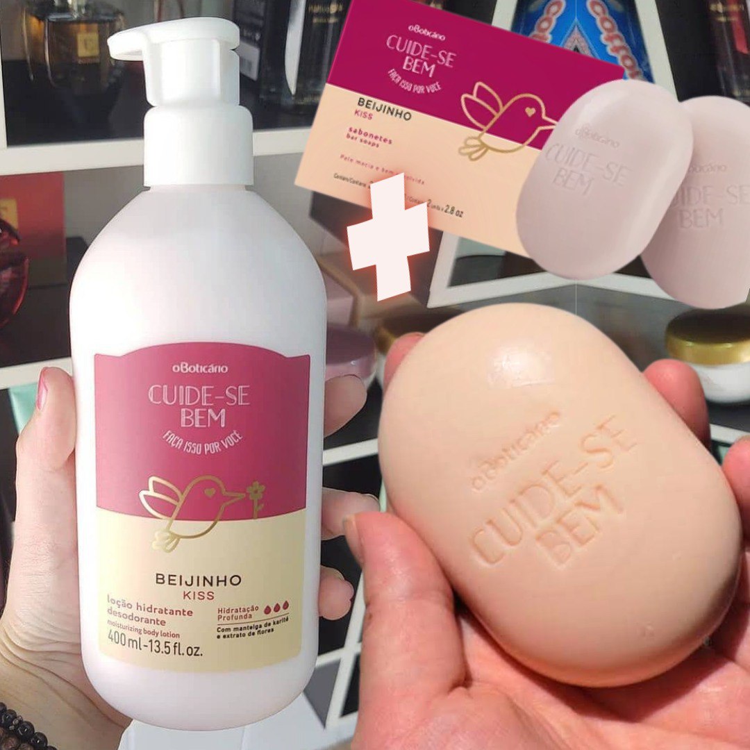 Combo Cuide-Se Bem Beijinho: Loção Hidratante, 400Ml + Sabonete Em Barra, 2 Un. 80G Cada na oBoticário