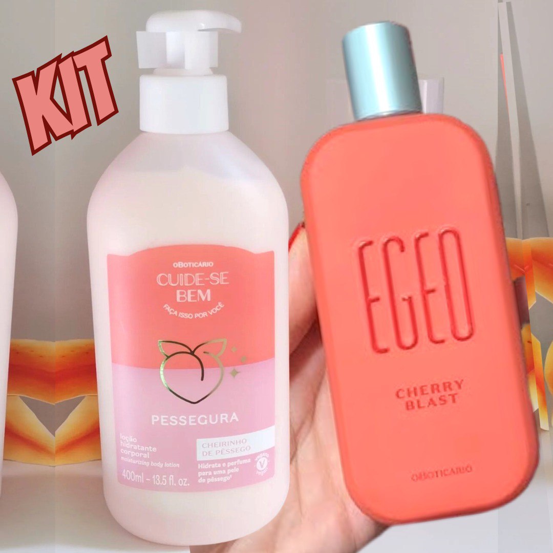 Combo Egeo Cherry Blast Desodorante Colônia 90ml + Loção Corporal Pessegura 400ml na oBoticário