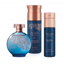 Combo Floratta My Blue: Loção Corporal 200ml + Body Spray 100ml + Desodorante Colônia 75ml na Beleza na Web