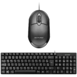 Combo Office: Teclado Com Fio Compacto Conexão USB e Mouse Com Fio Classic Conexão USB 1200dpi - MO300K na Multilaser