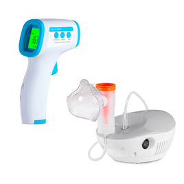 Combo Saúde - Termômetro Infravermelho sem Contato e Inalador Compressor NebEasy - HC260K na Multilaser