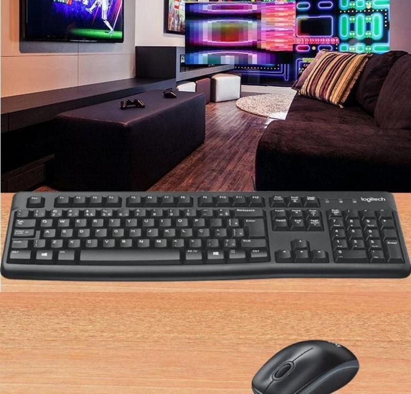 Combo Teclado e Mouse com fio USB Logitech MK120 com Design Confortável, Durável e Resistente à Respingos e Layout ABNT2 na Amazon