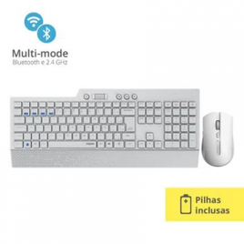 Combo Teclado e Mouse Rapoo Sem Fio BT+2.4Ghz White 5 Anos de Garantia Pilha Inclusa 8200T - RA006 na Multilaser