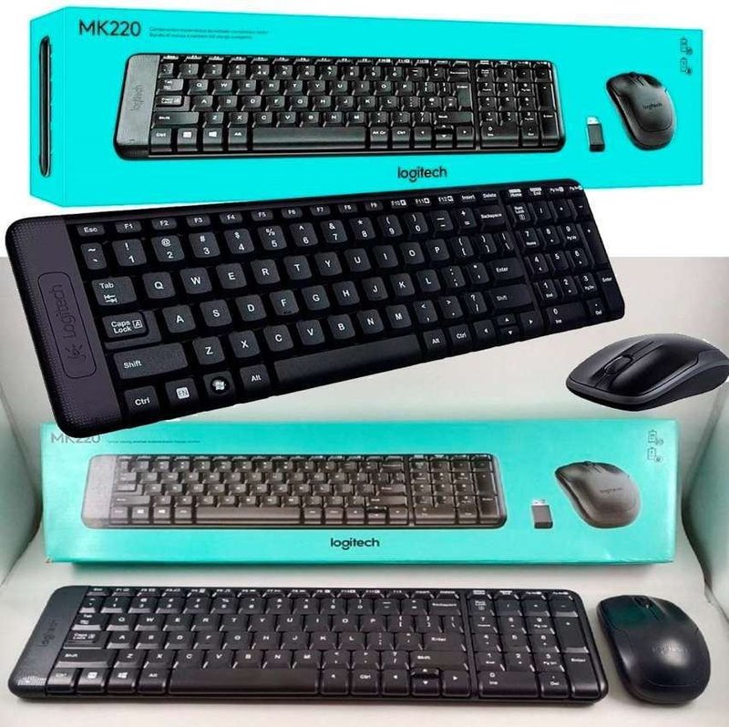 Combo Teclado e Mouse sem fio Logitech MK220 com Design Compacto, Conexão USB, Pilhas Inclusas e Layout ABNT2 na Amazon