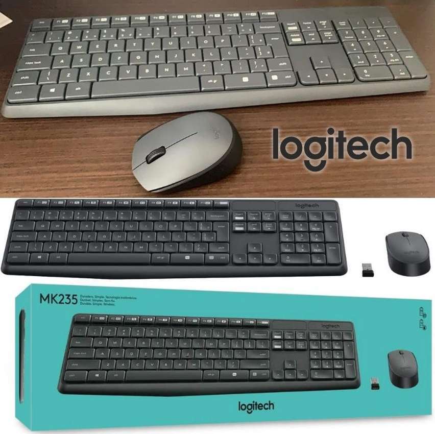 Combo Teclado e Mouse sem fio Logitech MK235 com Conexão USB, Pilhas Inclusas e Layout ABNT2 – 920-007903 na KaBuM!