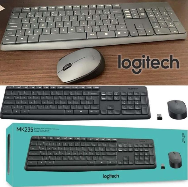 Combo Teclado e Mouse sem fio Logitech MK235 com Conexão USB, Pilhas Inclusas e Layout ABNT2 na Amazon