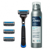 Combo The Razor 4: Aparelho De Barbear + Espuma De Barbear Hidratante 160ml na Dr. Jones
