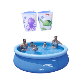 Combo Verão - Piscina Inflável Circular 4500L e Boia de Braço Infantil Aventura Pirata Atrio - ES297 na Multilaser
