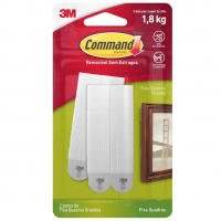 Command, 3M, Fixa Quadros, Adesivo Removível Sem Estragos, Branco, Grande, 2 Pares na Amazon