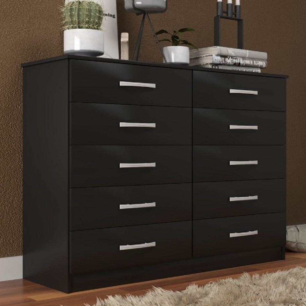 Cômoda 10 Gavetas Premium Black Yescasa Preto na Casas Bahia