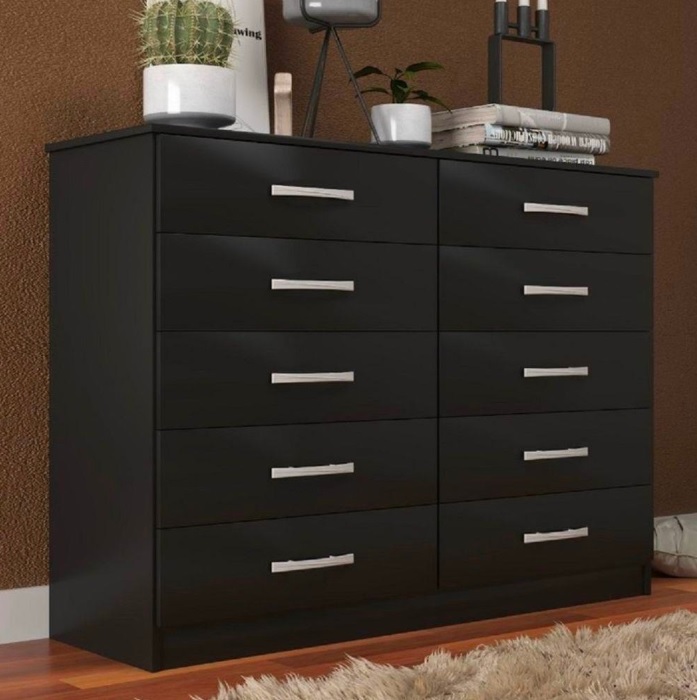 Cômoda 10 Gavetas Premium Black Yescasa Preto na Casas Bahia
