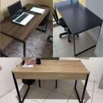 Compace – Mesa para Escritório Office Estilo Industrial 1,20m, Kuadra, Carvalho Dark/Est.Preta na Amazon