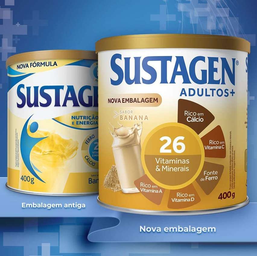 Complemento Alimentar Sustagen Adultos+ Sabor Banana – Lata 400g na Amazon